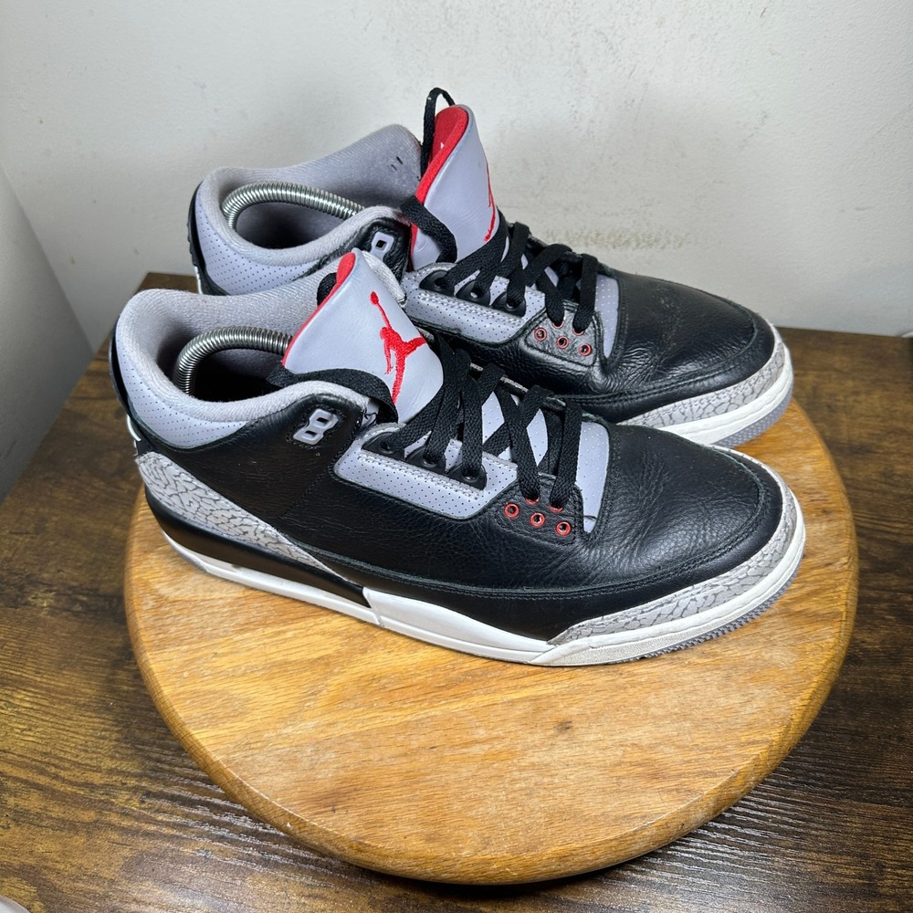 Air Jordan 3 Retro Black Cement 2024 Grey Red Men's Size 11.5 DN3707-010